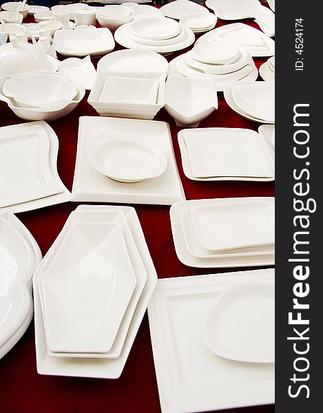 A lot of dinnerware displaying. A lot of dinnerware displaying