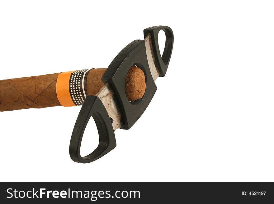 Isolated Cigar With Cutter