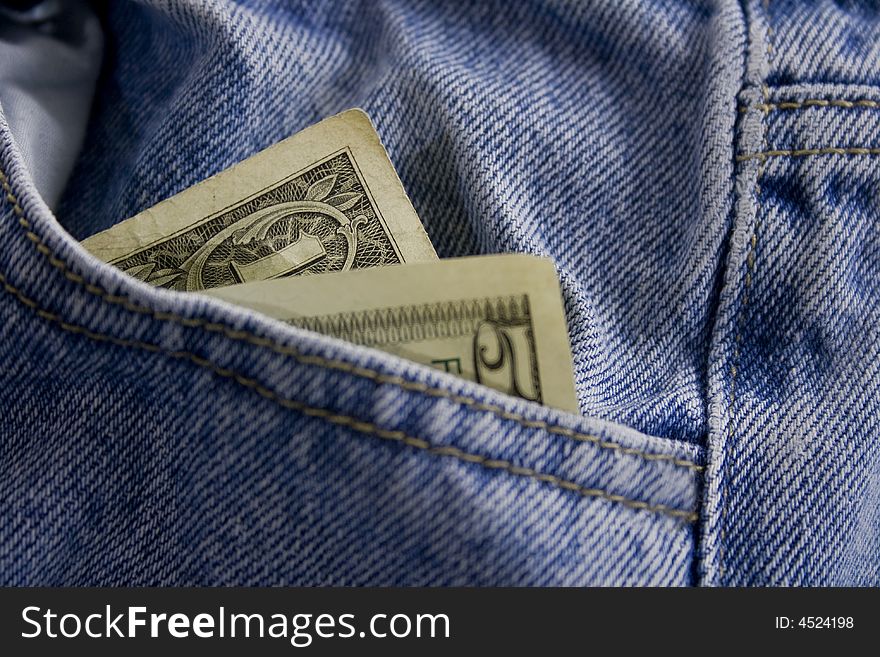 Closeup of Money in Pocket