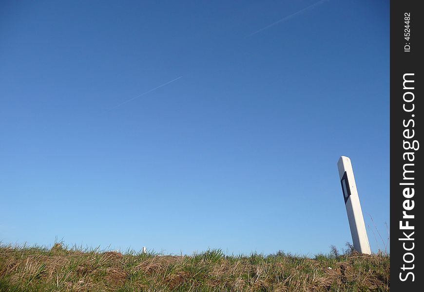 Roadside marker to limit the road in germany