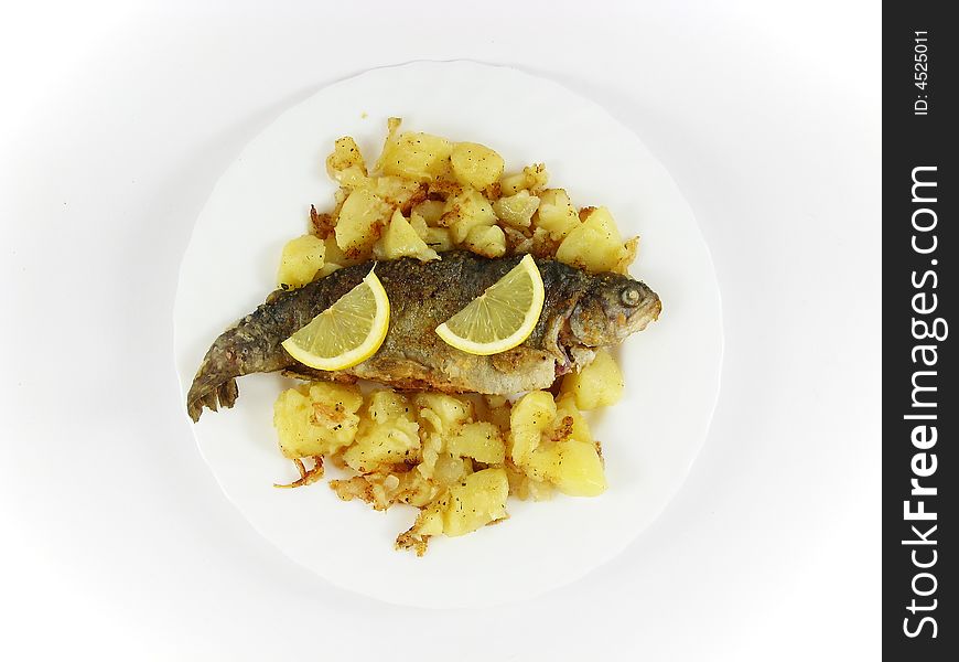 Trout Fish, Potato And Citron Plate