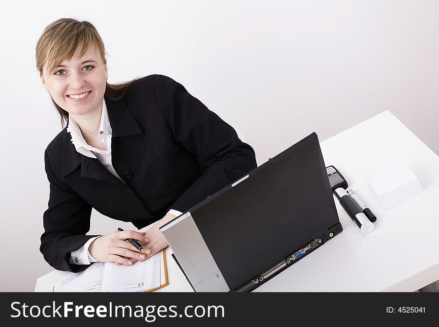 Woman Working On The Laptop