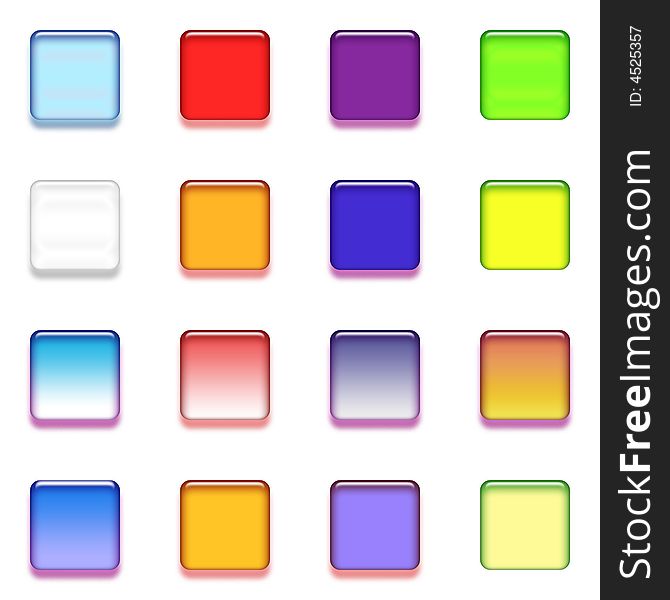 Set of colored buttons for variuus design