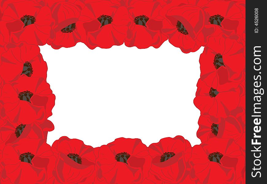 Poppy flours on transparent background.