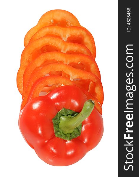 Red Bulgarian pepper  isolated on a white background