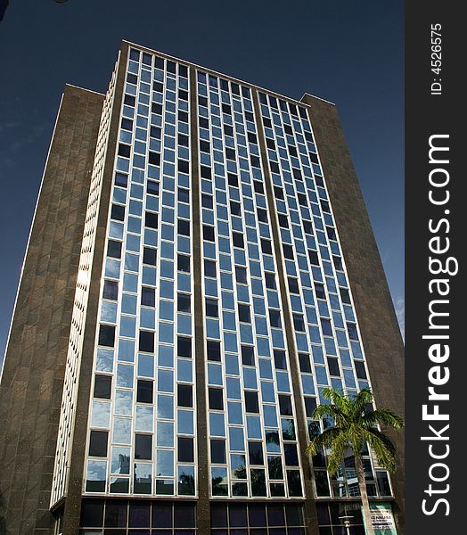 Glass Building with dark checkerboard