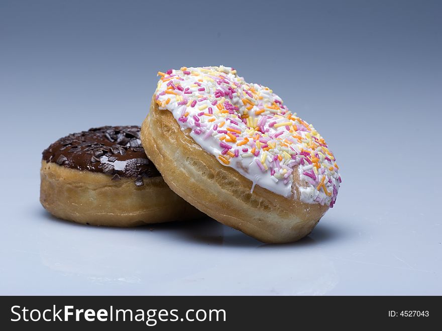 Doughnuts isolated on gradien background