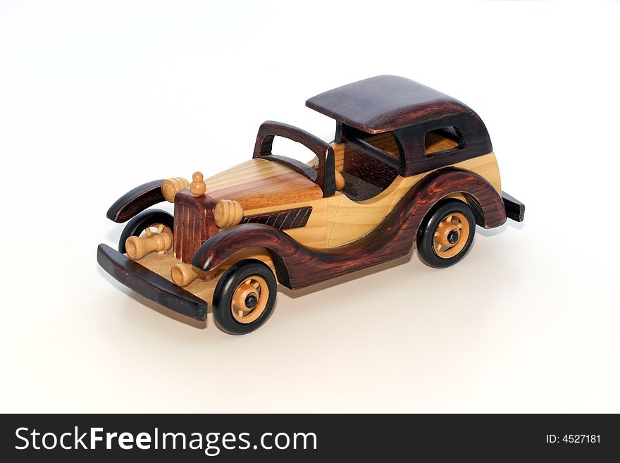 Wood model vintage roadster for home accent and decoration