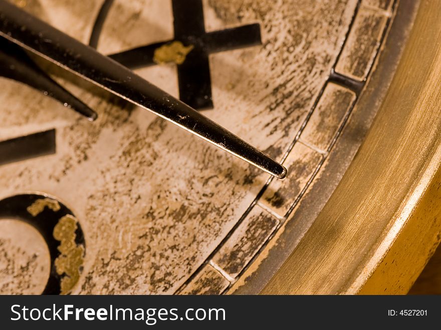 Very old clock close-up