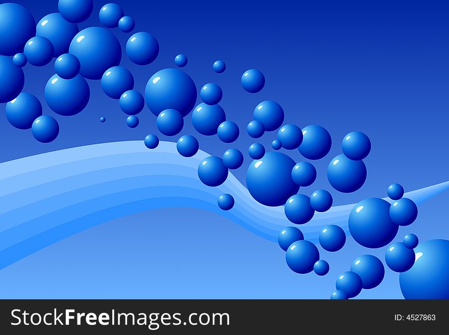 Vector illustration of blue bubbles