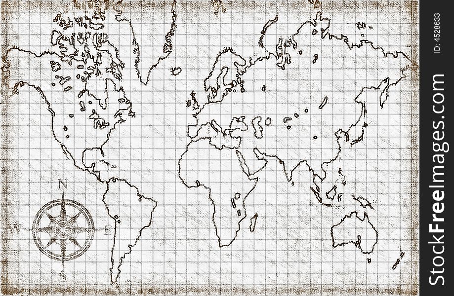 Computer Generated Map Of The World