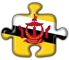 Brunei Button Flag Puzzle Shape Royalty Free Stock Photos