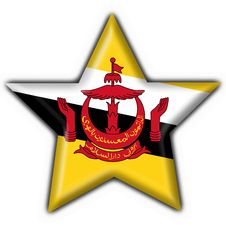 Brunei Button Flag Star Shape Royalty Free Stock Images