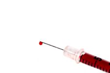 Syringe With Red Stock Photography