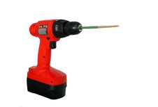 Drill And Paintbrush Royalty Free Stock Image Drill And Paintbrush Royalty Free Stock Image