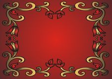 Golden Frame On Red Background Stock Image Golden Frame On Red Background Stock Image