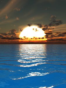 Sea Sunset Stock Image