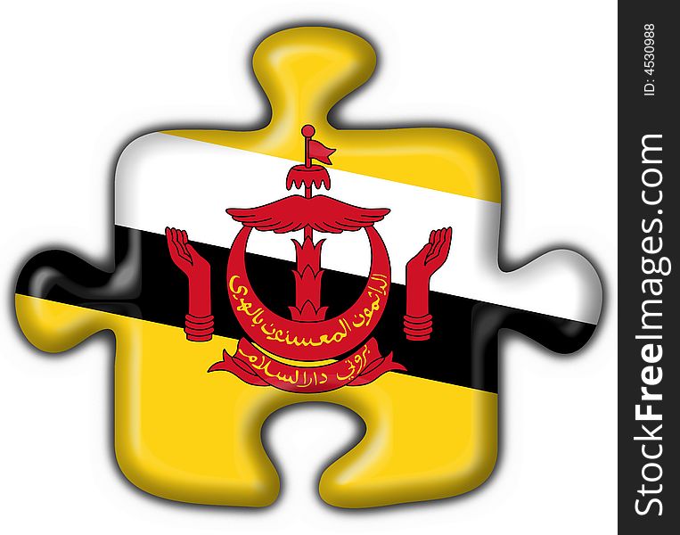 Brunei button flag puzzle shape