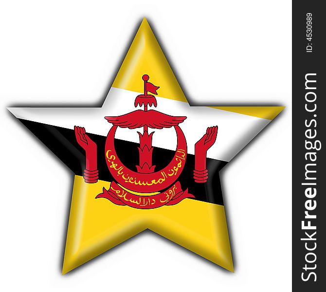 Brunei button flag star shape