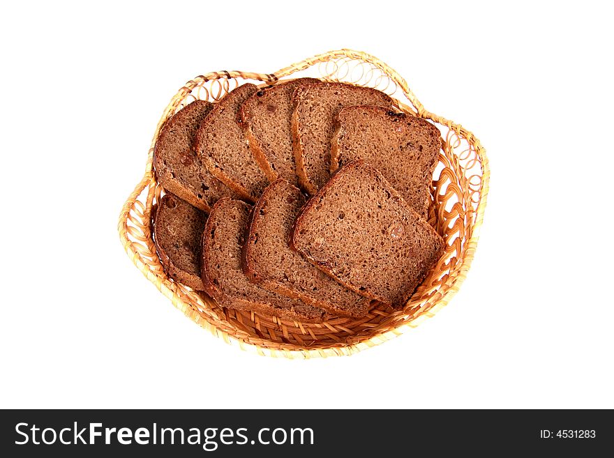 Hand with bread. White background. Hand with bread. White background.