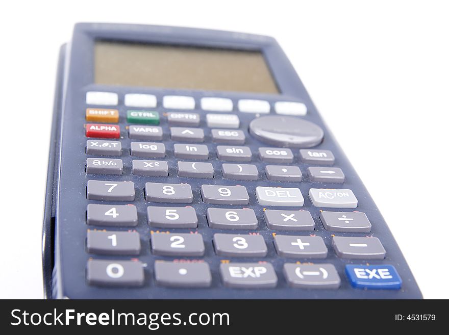 Scientific calculator on white background