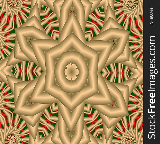 Abstract fractal image resembling a satin star