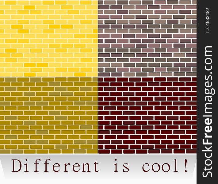 Wall made with different bricks. Wall made with different bricks