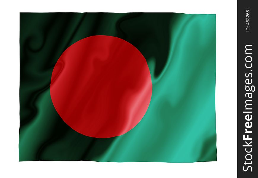 Fluttering image of the Bangladesh national flag. Fluttering image of the Bangladesh national flag