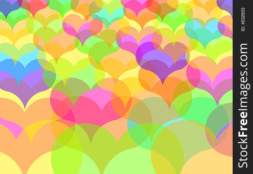 Abstract background from color hearts