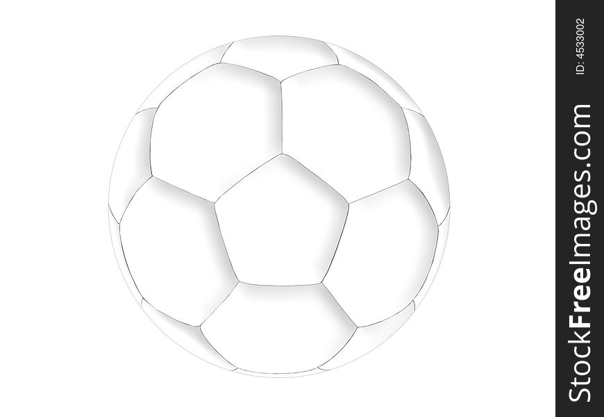 White football on a white background