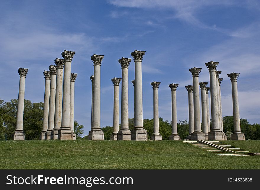 Old u.s. capital columns captured at the National Arboretum