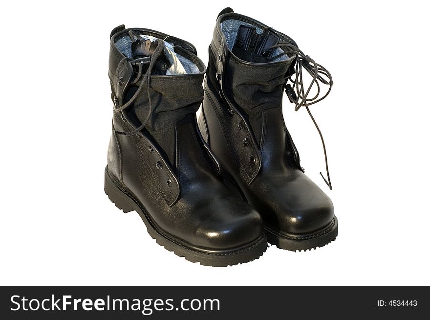 Pair of black leather boots