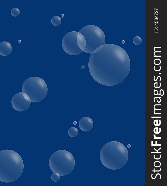 Computer generated bubbles on blue background