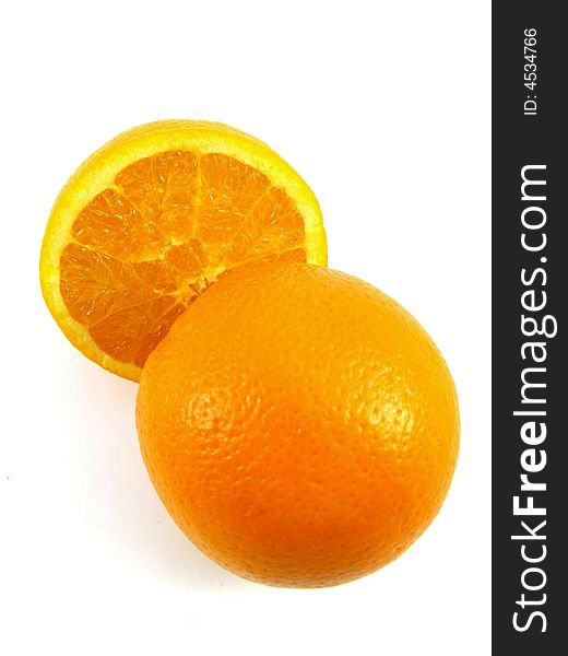 Orange And Half Fruit