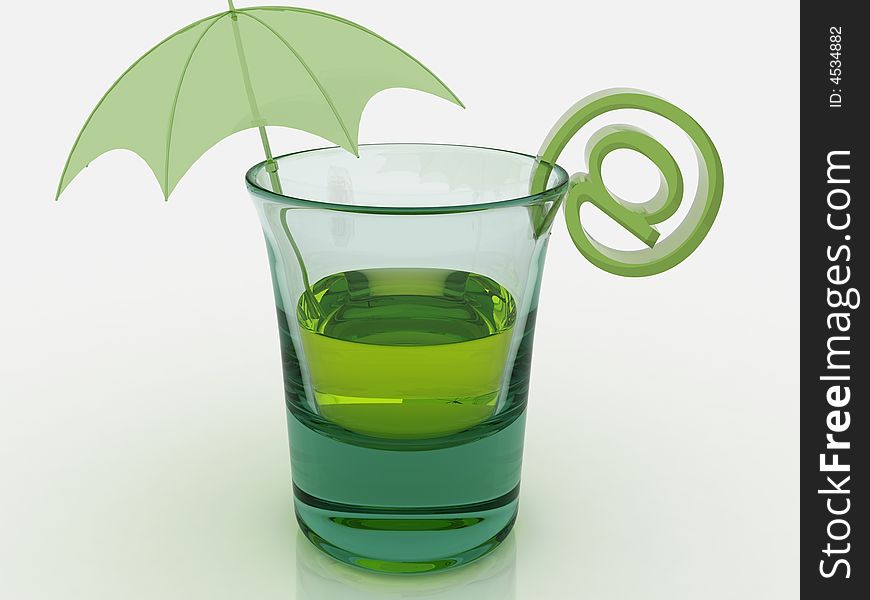 Glass with umbrella, e-mail