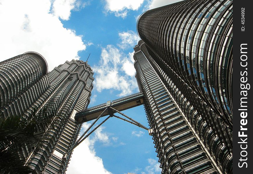 Skyward image of the Patronus Twin towers, Kuala Lumpur, Malaysia. Skyward image of the Patronus Twin towers, Kuala Lumpur, Malaysia