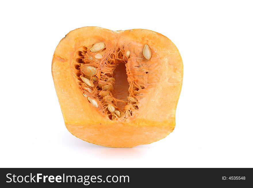 Orange  pumpkin isolated in background white