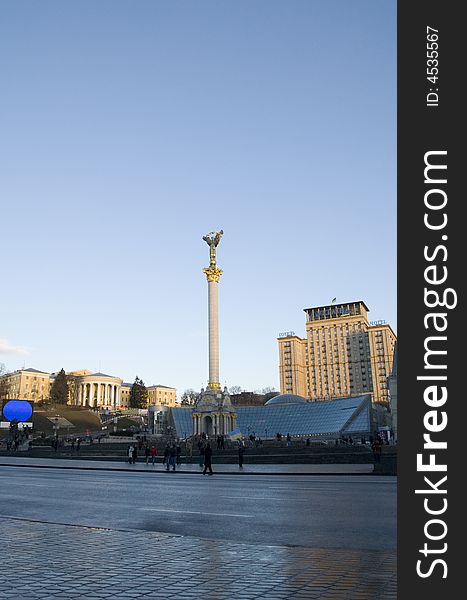 Maidan Nezalezhnosti square, center of Kiev, Ukraine