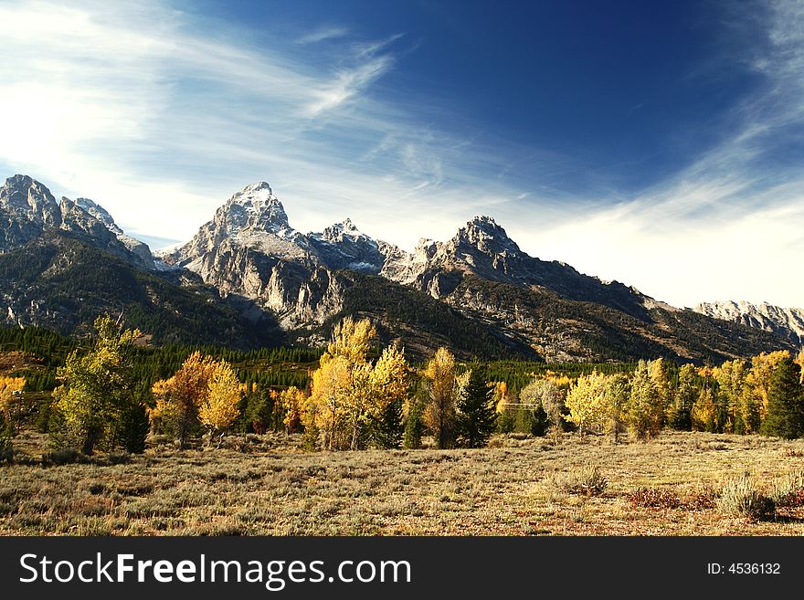 View on mountains in Grand Teton NP. View on mountains in Grand Teton NP