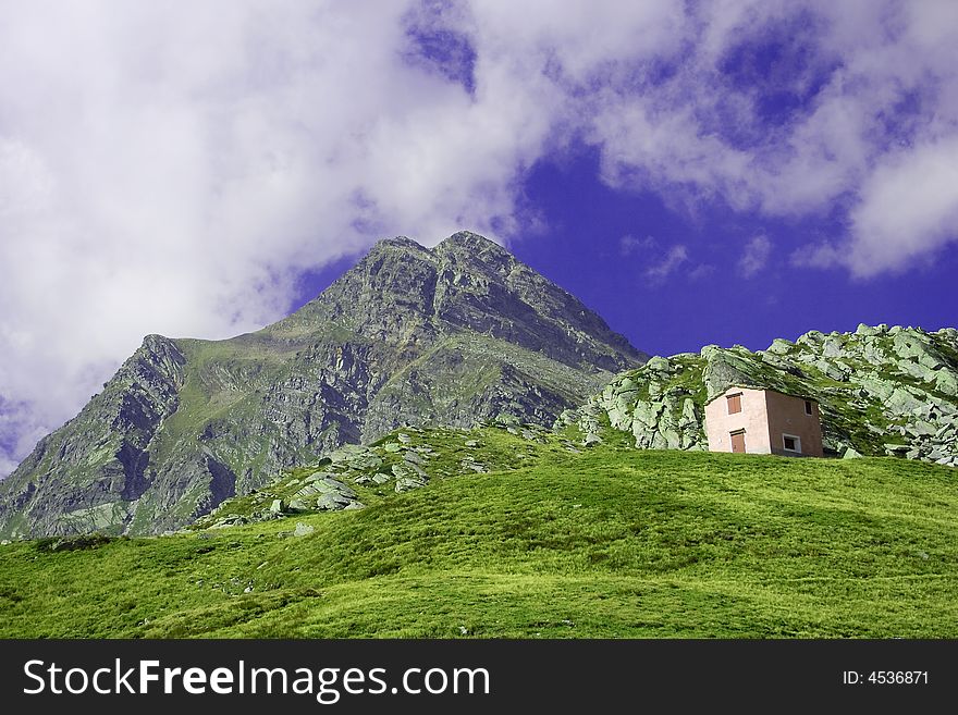 Alpine refuge montain refuge in Valtellina Italy. Alpine refuge montain refuge in Valtellina Italy