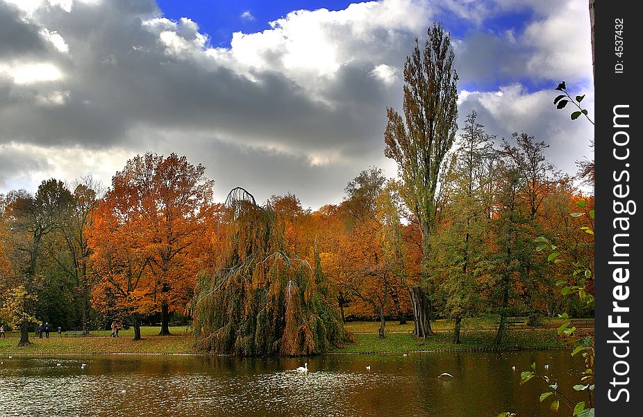 Autumn park Lazienki in Warsaw. Poland. HDR. Autumn park Lazienki in Warsaw. Poland. HDR.