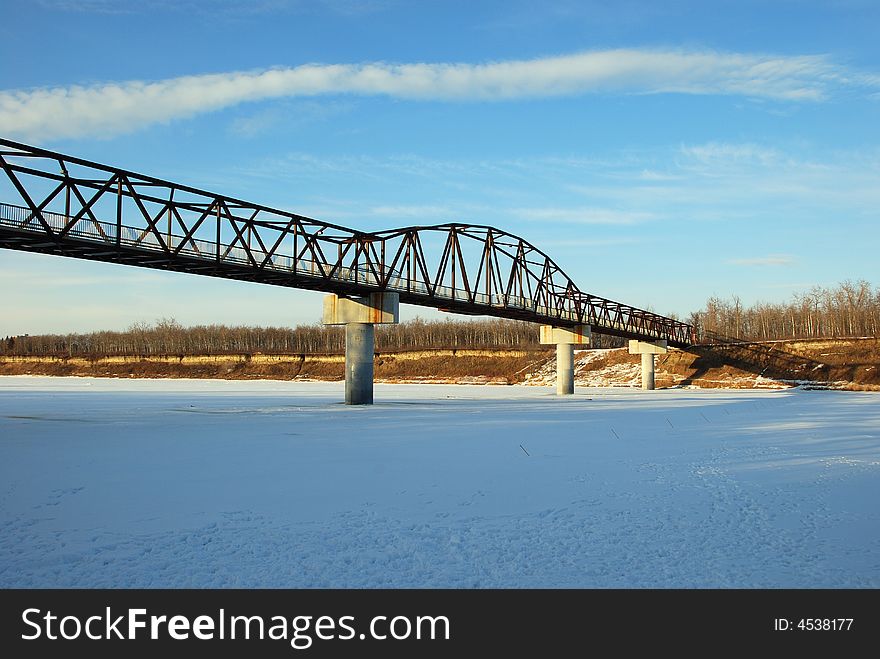 Bridge in the park during winter season