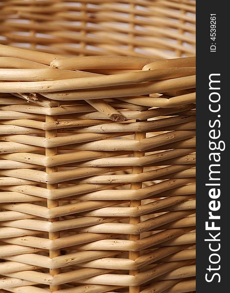 The basket weaved from willow rods. The basket weaved from willow rods.