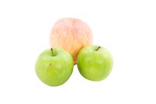 Three Fresh Apples Isolated On A White Royalty Free Stock Images