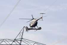 Helicopter High Lines Construct Royalty Free Stock Photos Helicopter High Lines Construct Royalty Free Stock Photos