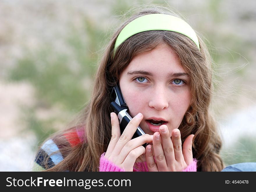 Young Girl And Cellphone