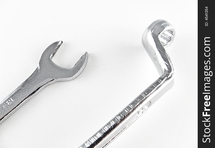 Silver tools isolated on white background