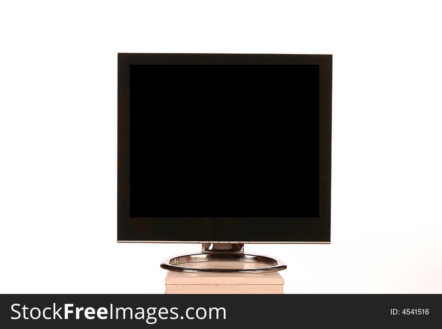 Isolated computer monitor with a black screen