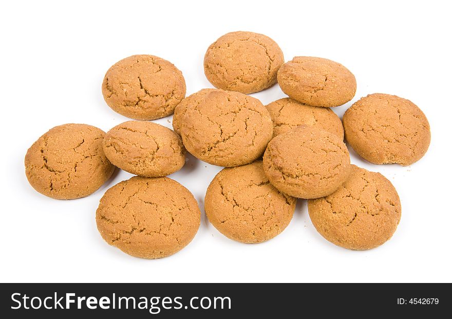 Oatmeal cookies isolated on white