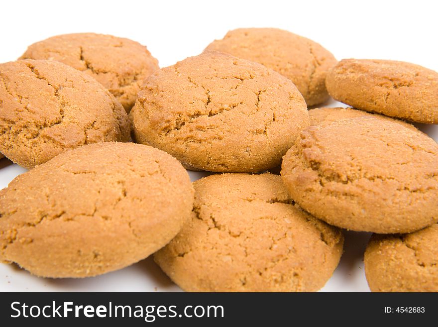 Oatmeal cookies isolated on white